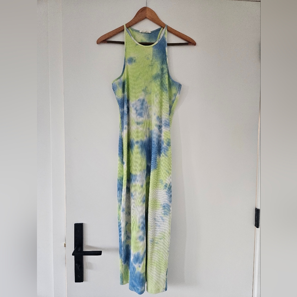 Heartloom Blue and Green Tie-Dye Maxi Dress